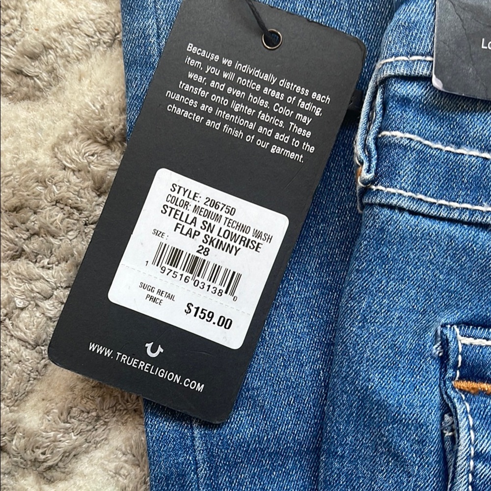 True Religion Stella Low Rise Women's Blue Jeans NWT - Picture 2 of 6